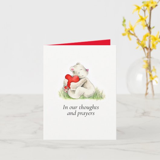 抱きしめてハートを抱きしめ、私たちの考えに最後の病気を感じる カード (黄色い花)