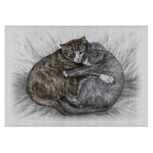 抱きしめて眠る猫 カッティングボード (正面)