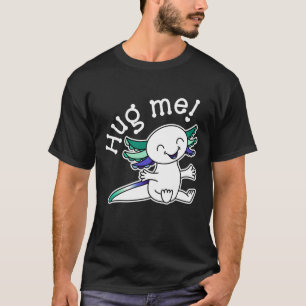 抱きしめて！かわいいアクソロトルインゲイメンズプライドカラー Tシャツ