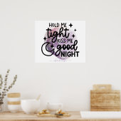 抱きしめて キスして おやすみ パープル グリッター ポスター (キッチン)