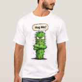 抱きしめて サボテン 怒り コミックTシャツ Tシャツ (正面)