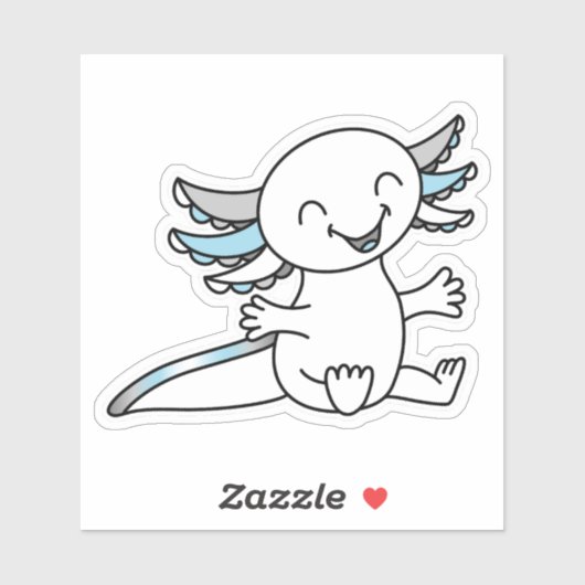 抱きしめて！Demiboyの可愛いAxolotlプライド色 シール (シート)