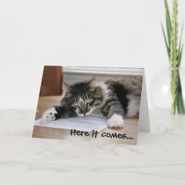 抱きしめる猫の父の日のカード カード