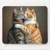 抱きしめフレンドリーた猫 マウスパッド (正面)