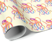 抱きしめ用タコのエキストラアーム誕生日 ラッピングペーパー (ロールコーナー)