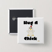 抱きしめ白鶏ハグA雛 缶バッジ (正面&裏面)