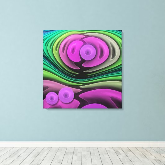 抱き合い、フラクタル抽象芸術ウォラール キャンバスプリント (インサイチュ (ウッドフロア))