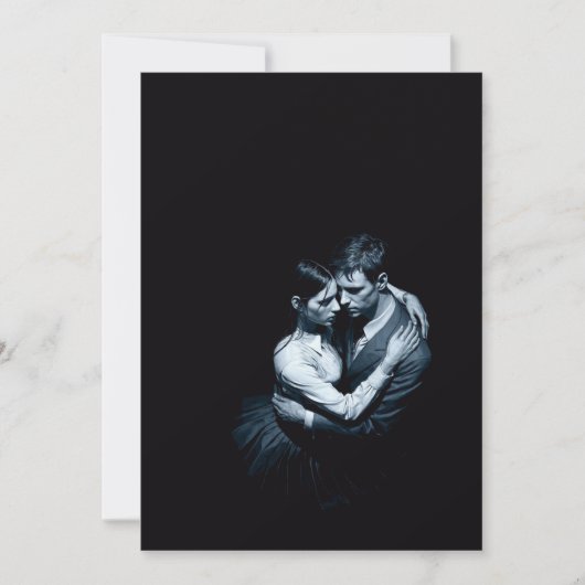 抱き合うカップル バレンタインカード ダークゴシック ラブ シーズンカード (正面)