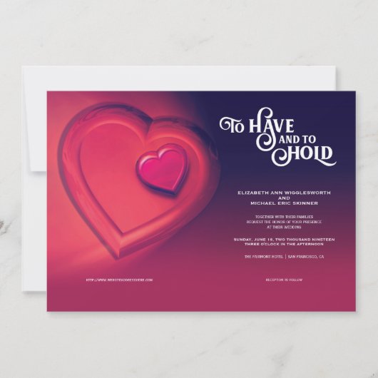 抱き合わせれば二人のハート 案内状 (正面)