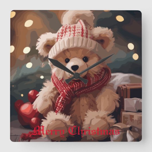 抱き固める スクエア壁時計 (正面)