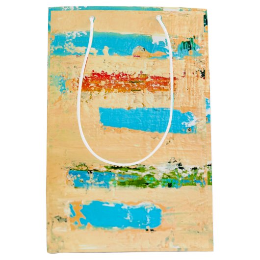 抱き枕とオリジナルビーチアート ミディアムペーパーバッグ (正面)