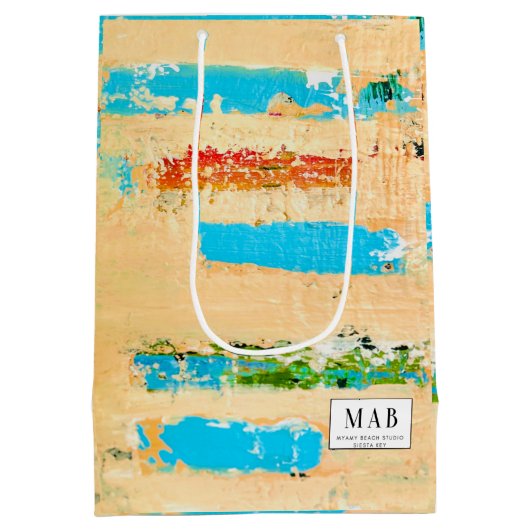 抱き枕とオリジナルビーチアート ミディアムペーパーバッグ (裏面)
