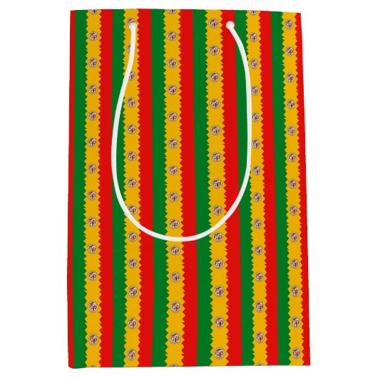 抱き枕とロサンゼルス州旗(米国) ミディアムペーパーバッグ (正面)