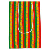 抱き枕とロサンゼルス州旗(米国) ミディアムペーパーバッグ (裏面)