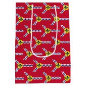 抱き枕と米国セントルイス州旗 ミディアムペーパーバッグ (裏面)