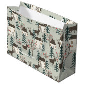 抱き枕のトナカイ模様 ラージペーパーバッグ (正面アングル)