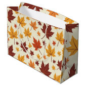 抱き枕の葉のパターンの秋 ラージペーパーバッグ (裏面アングル)