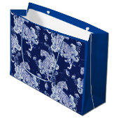 抱き枕の虎が雲に隠れて青く ラージペーパーバッグ (正面アングル)