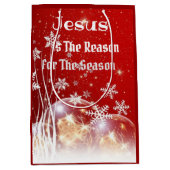 抱き枕イエスがクリスマスの理由 ミディアムペーパーバッグ (正面)