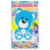 抱き枕イエローアンドブルーテディベアストライプ スモールペーパーバッグ (裏面)