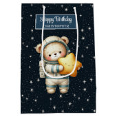 抱き枕カスタムテディベア宇宙ボーイパーティー ミディアムペーパーバッグ (裏面)