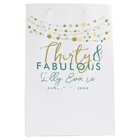 抱き枕カスタムマイルストーン誕生日、任意の年齢、30th ミディアムペーパーバッグ (正面)