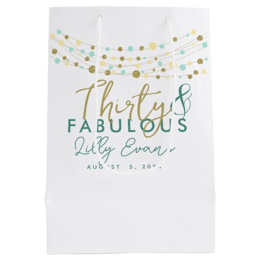 抱き枕カスタムマイルストーン誕生日、任意の年齢、30th ミディアムペーパーバッグ (裏面)