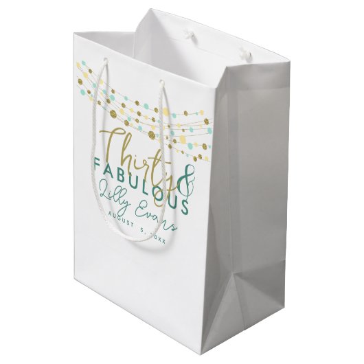 抱き枕カスタムマイルストーン誕生日、任意の年齢、30th ミディアムペーパーバッグ (裏面アングル)