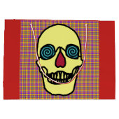 抱き枕カスタム – 大、光沢のあるハロウィーンスカル ラージペーパーバッグ (裏面)