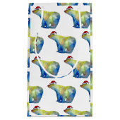 抱き枕カスタム – 小、光沢 – ベアーサンタ スモールペーパーバッグ (正面)