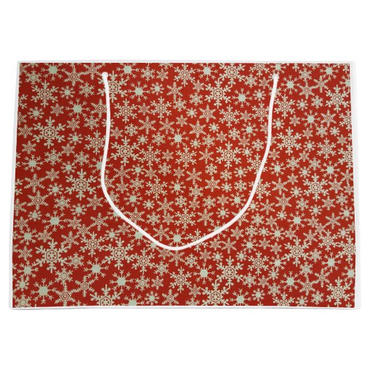 抱き枕クリスマススノーフレークin赤 ラージペーパーバッグ (正面)