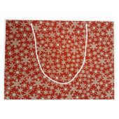 抱き枕クリスマススノーフレークin赤 ラージペーパーバッグ (裏面)