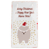 抱き枕サンタドッグスノーフレーク スモールペーパーバッグ (正面)