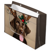 抱き枕チョコレートラブラドール子犬〔雄ジカの〕枝角 ラージペーパーバッグ (正面アングル)