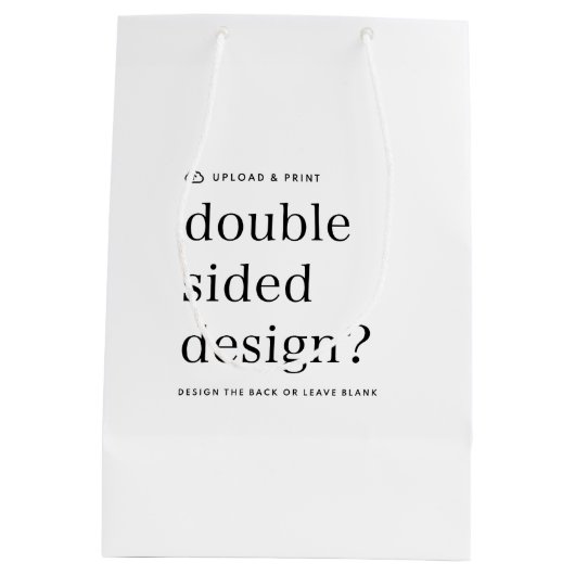 抱き枕デザインのアップロード ミディアムペーパーバッグ (裏面)