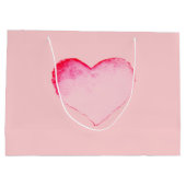抱き枕ピンク水彩ハート ラージペーパーバッグ (裏面)