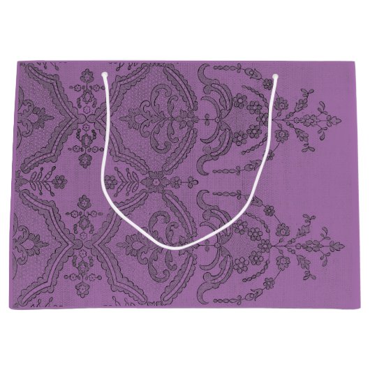 抱き枕ブラックアンティークライトプラム用レース ラージペーパーバッグ (正面)