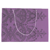 抱き枕ブラックアンティークライトプラム用レース ラージペーパーバッグ (裏面)