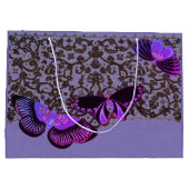 抱き枕ブラックアンティークレース中国の蝶 ラージペーパーバッグ (裏面)