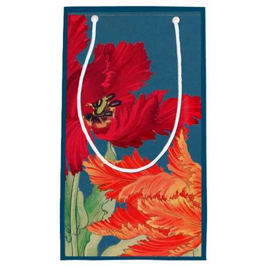 抱き枕ブルー日本のプリント スモールペーパーバッグ (正面)