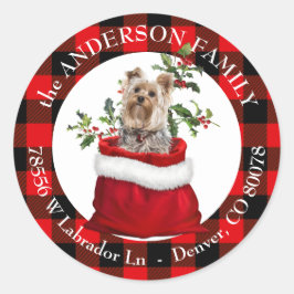 抱き枕ヨークシャーテリアテリアプレイドフレーム差出人住所 ラウンドシール