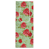 抱き枕レッドローズプリント ワインギフトバッグ (正面)