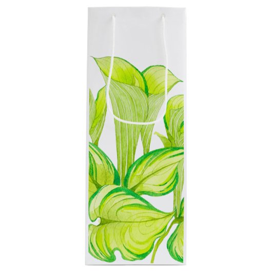 抱き枕上の'調和の緑' ワインギフトバッグ (正面)