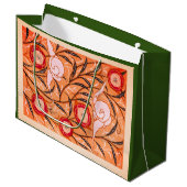 抱き枕中国の花柄オレンジ ラージペーパーバッグ (正面アングル)