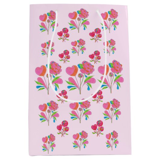 抱き枕棒つきキャンデー花 ミディアムペーパーバッグ (正面)