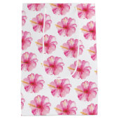 抱き枕熱帯水彩ハイビスカスフラワー ミディアムペーパーバッグ (裏面)