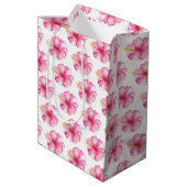 抱き枕熱帯水彩ハイビスカスフラワー ミディアムペーパーバッグ (裏面アングル)
