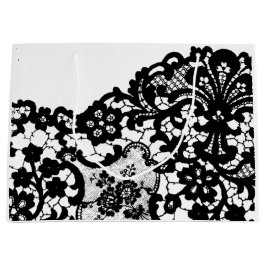 抱き枕白黒レース ラージペーパーバッグ