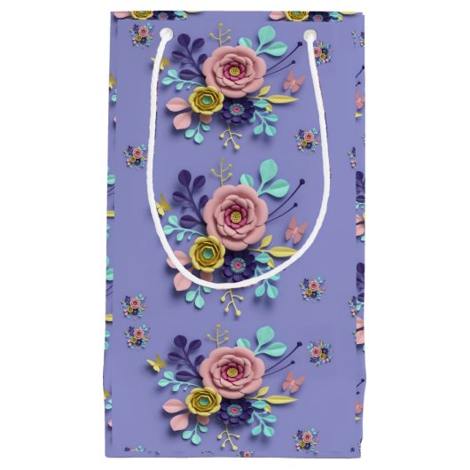 抱き枕紫フローラ スモールペーパーバッグ (正面)