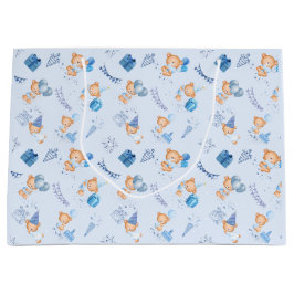 抱き枕赤ちゃんシャワー淡い青 ラージペーパーバッグ